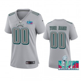 Maillot Femme Philadelphia Eagles Atmosphere Personnalisé Super Bowl LVII Gris